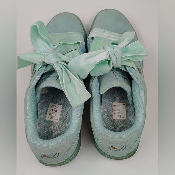 Puma Heart Reset Suede Velvet Bow Sneakers Shoes Sz 10 - Picture 12 of 16